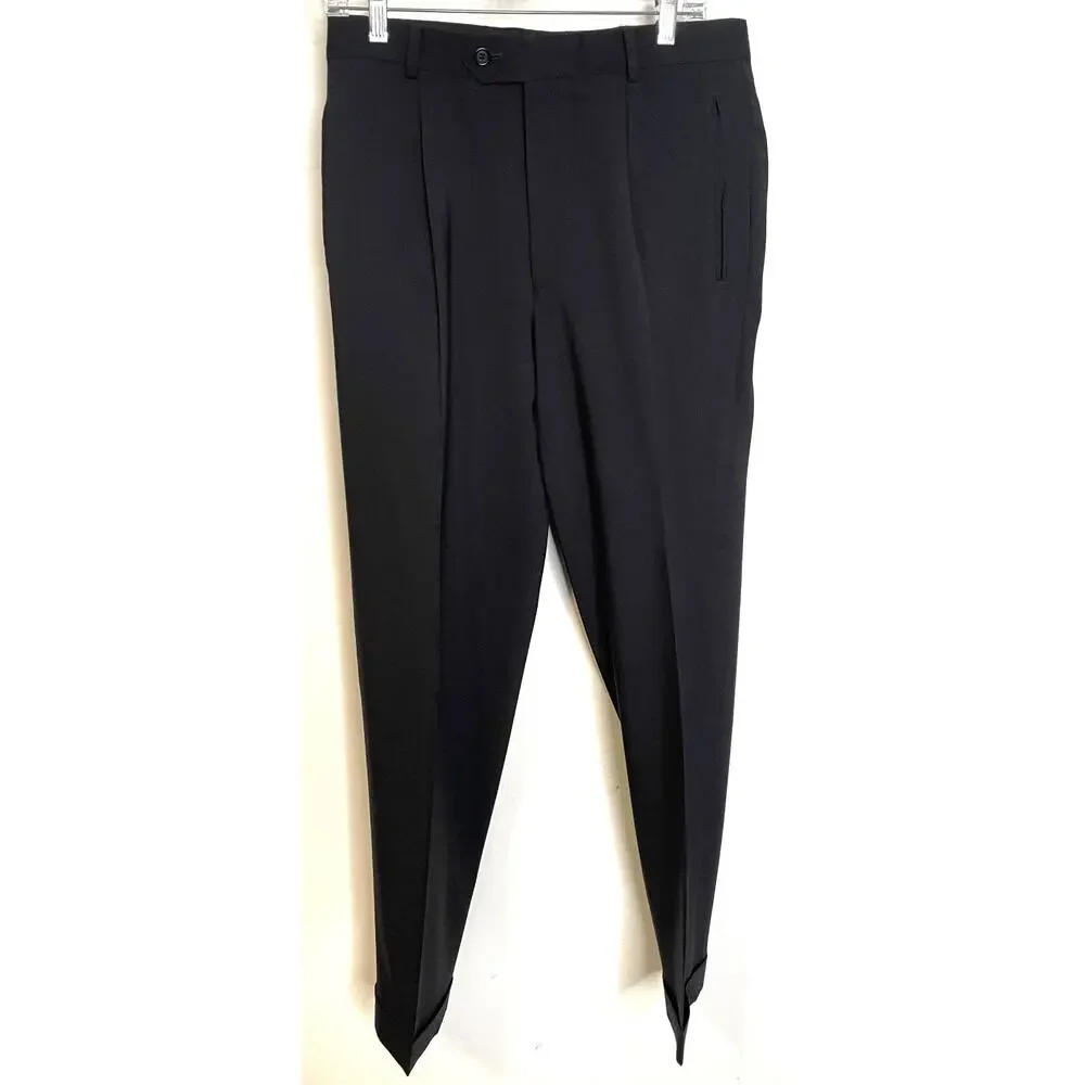 Hugo Boss Pant Suit Mens 38R Black Wool Jacket Pants Einstein Fit Lightweight